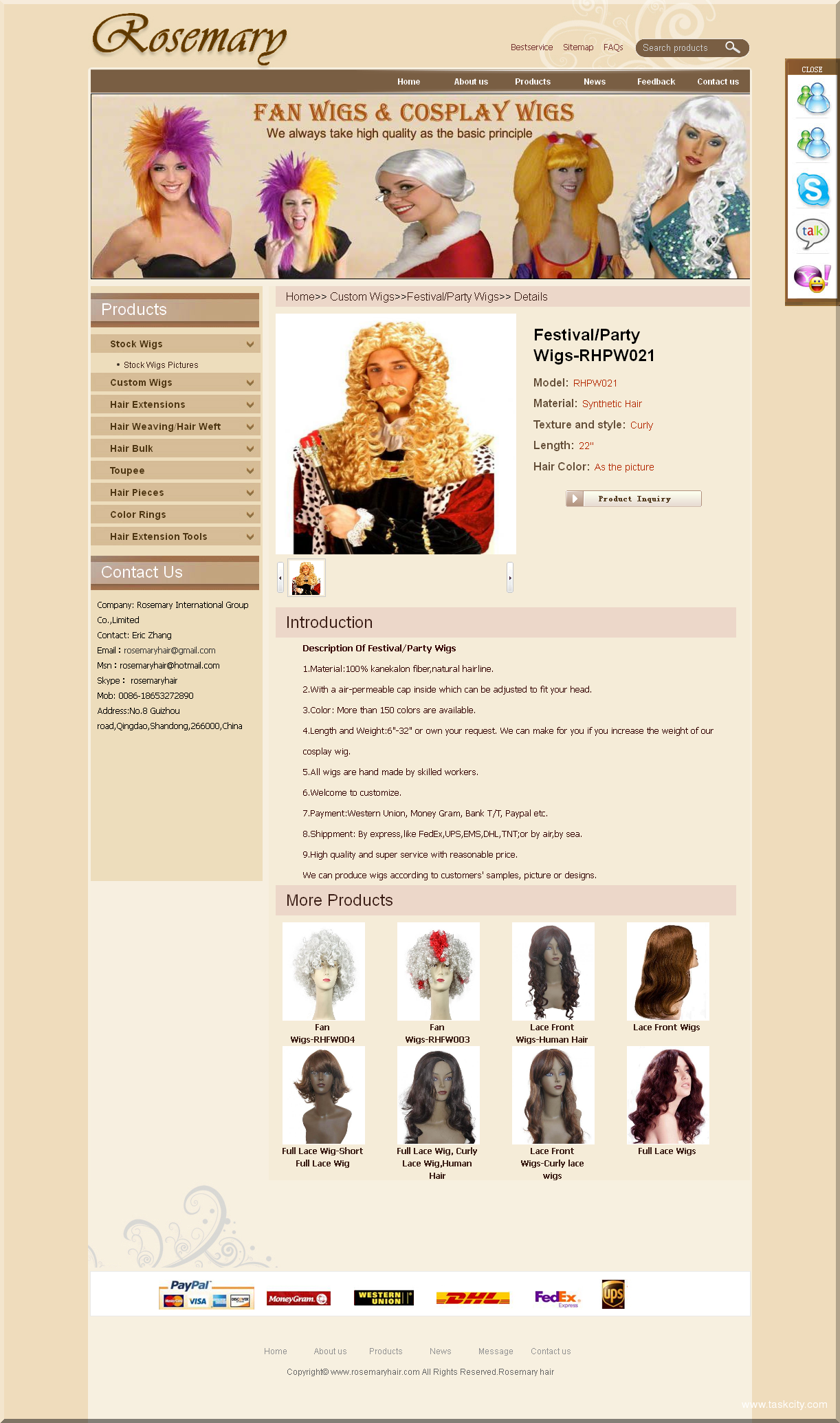 Rosemaryhair festival party wigs rhpw021